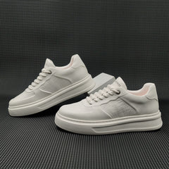 Men Minimalist Solid Leather Flat Casual Shoes Newgew Shoes