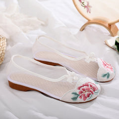 Beijing Embroidered Cloth Ethnic Style Low Canvas Shoes Newgew