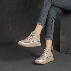 Women Fashion Leather Thick Sole Casual Shoes Newgew Shoes