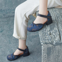 Women Retro Print Patchwork Summer Sandals Newgew Shoes