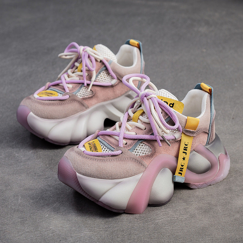 Women Color Matching Breathable Platform Dad Shoes Newgew Shoes