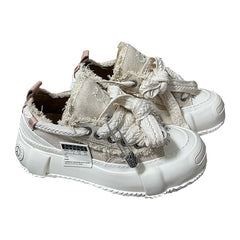 Women's Candy Hidden Big Head Smiley Face Beggar Canvas Shoes Newgew