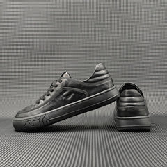 Men Solid Minimalist Leather Flat Casual Shoes Newgew Shoes