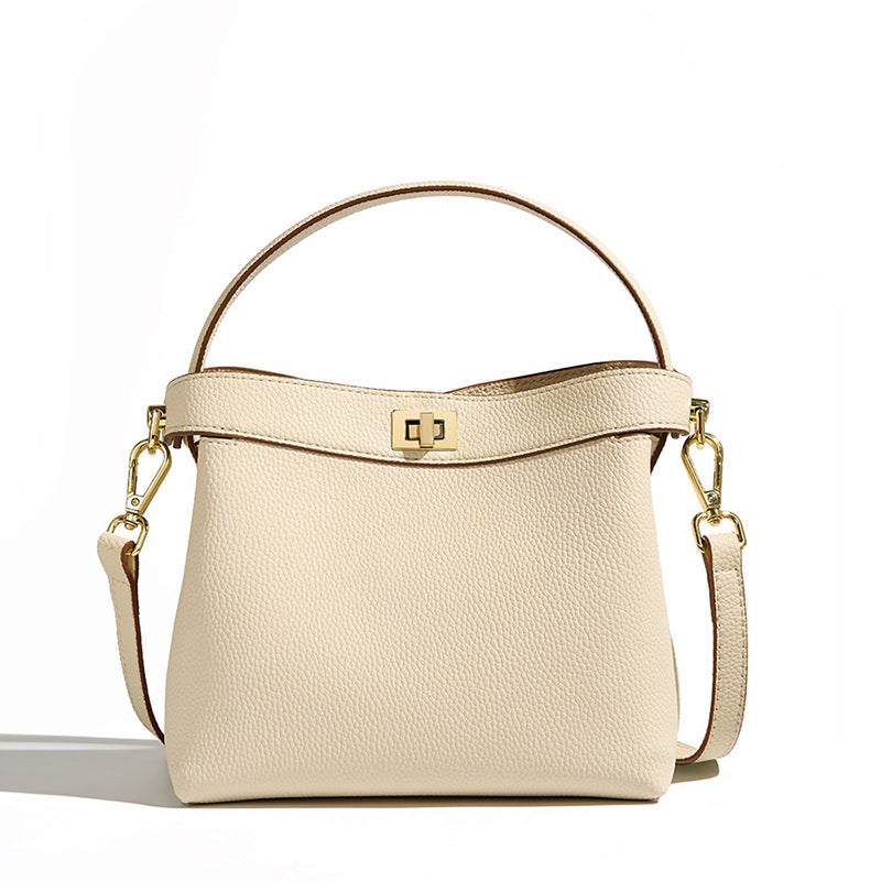 Women Minimalist Fashion Leather Bucket Bag Newgew Shoes