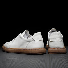 Men Solid Fashion Leather Flat Casual Shoes Newgew Shoes