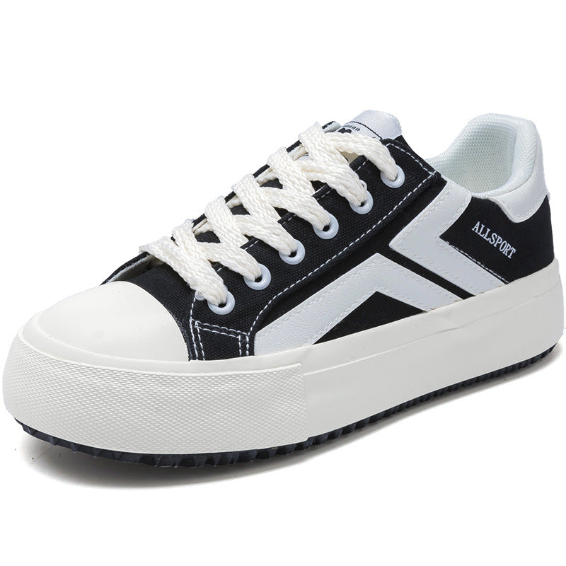 Women's Spring Thick-soled Big Toe Biscuit Shape Canvas Shoes Newgew