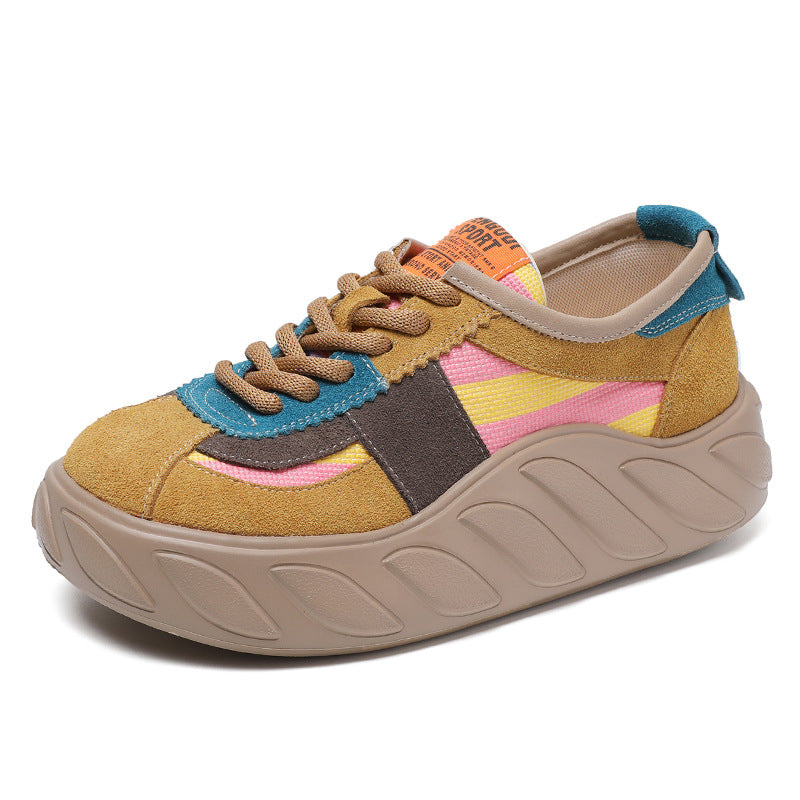 Women Fashion Patchwork Thick Soled Casual Shoes Newgew Shoes