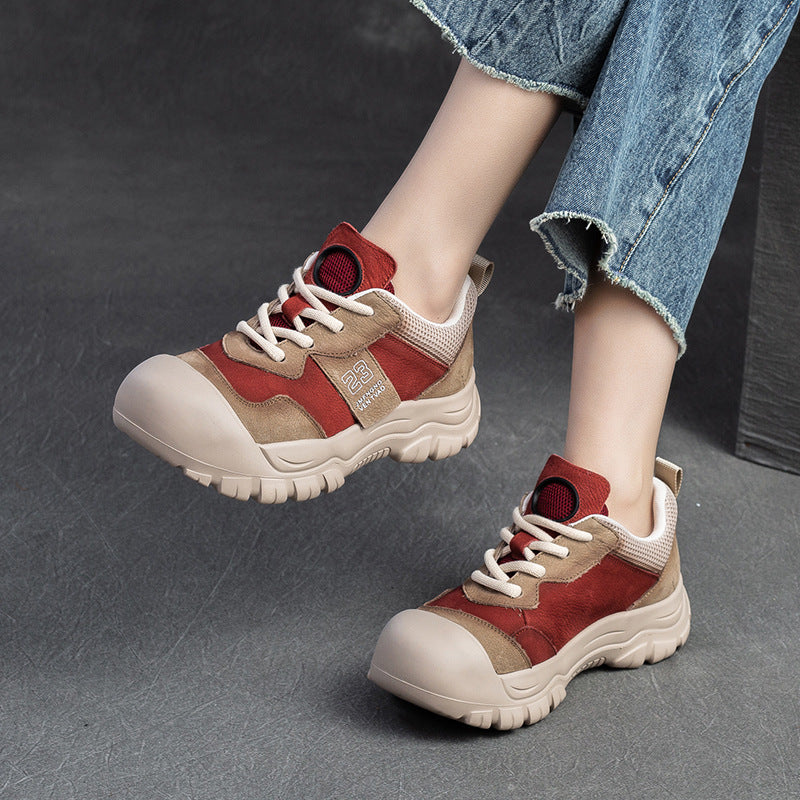 Women Color Matching Retro Casual Shoes Newgew Shoes