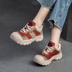 Women Color Matching Retro Casual Shoes Newgew Shoes