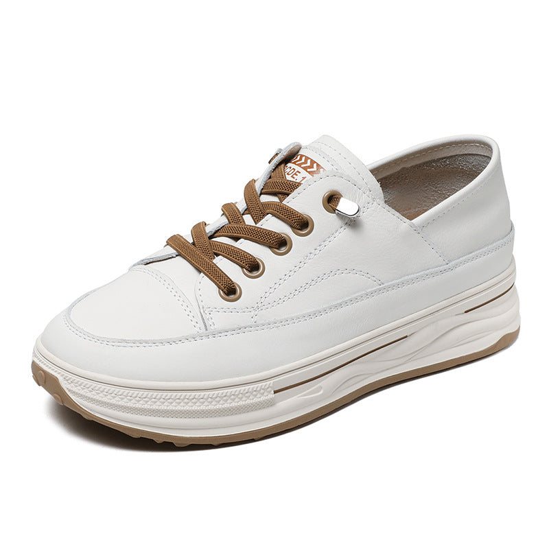 Women Fashion Leather Thick Soled Casual Shoes Newgew Shoes