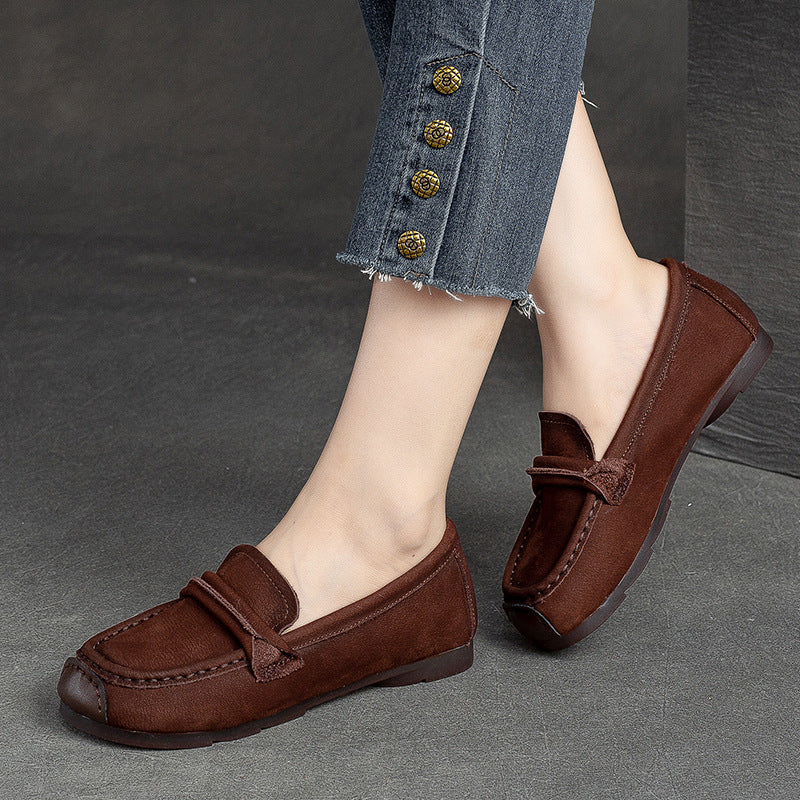 Women Retro Minimalist Casual Leather Loafers Newgew Shoes