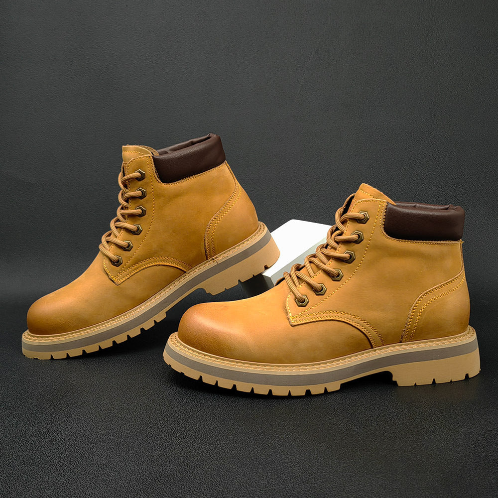 Men Stylish Leather Casual Work Boots Newgew Shoes