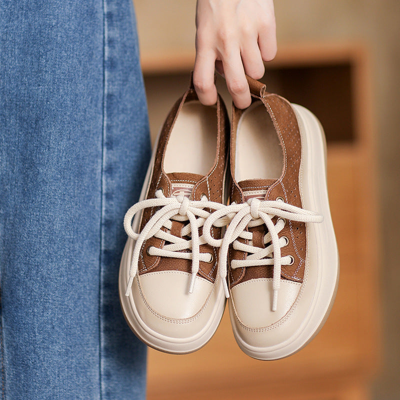 Women Breathable Soft Hollow Leather Casual Shoes Newgew Shoes