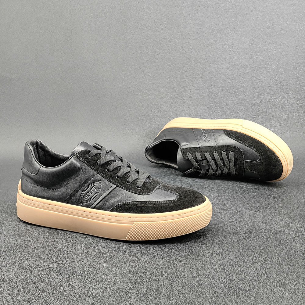 Men Stylish Patchwork Leather Flat Casual Shoes Newgew Shoes