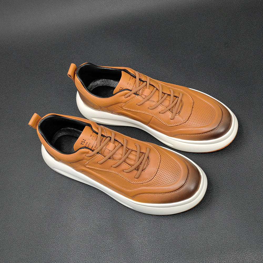 Men Fashion Casual Breathable Leather Sneakers Newgew Shoes