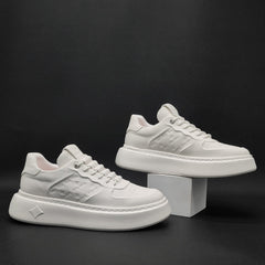 Men Minimalist Embossed Leather Casual Shoes Newgew Shoes