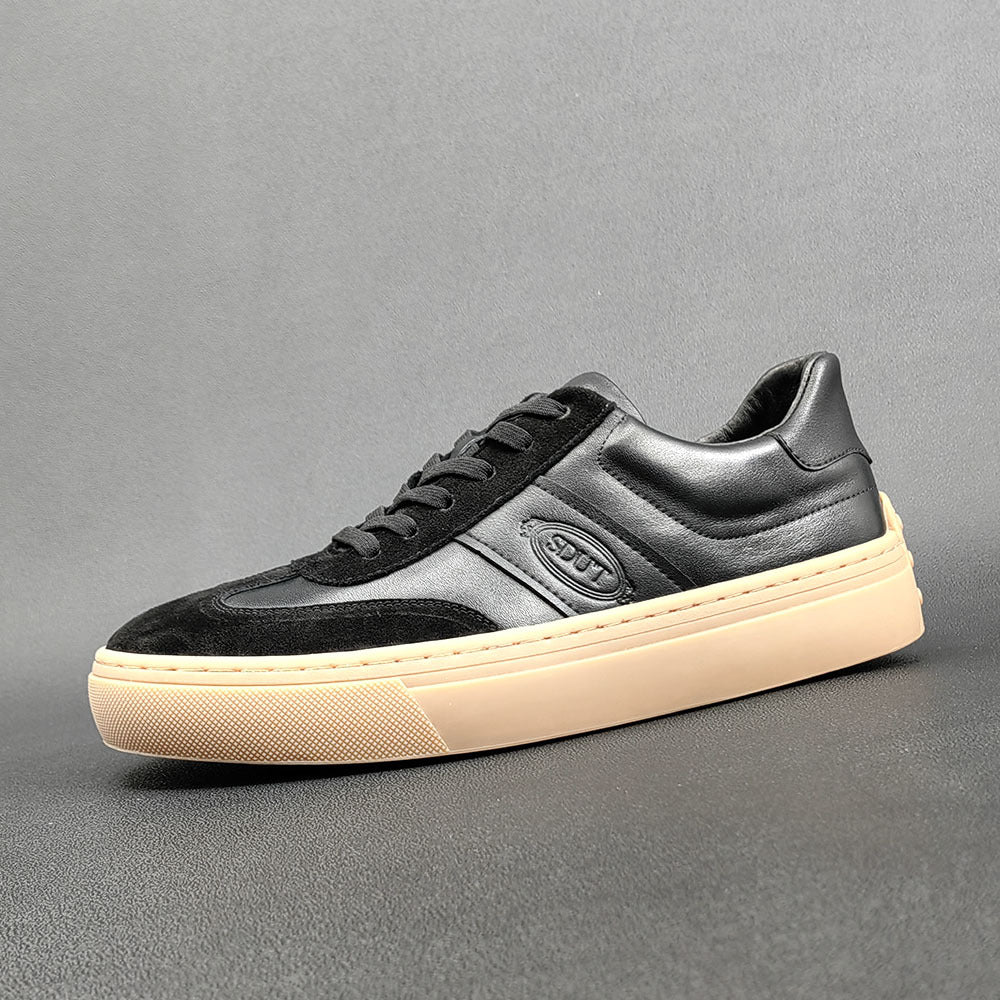 Men Stylish Patchwork Leather Flat Casual Shoes Newgew Shoes