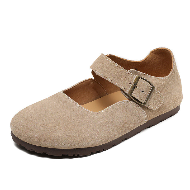 Women Retro Suede Flat Minimalism Casual Shoes Newgew Shoes