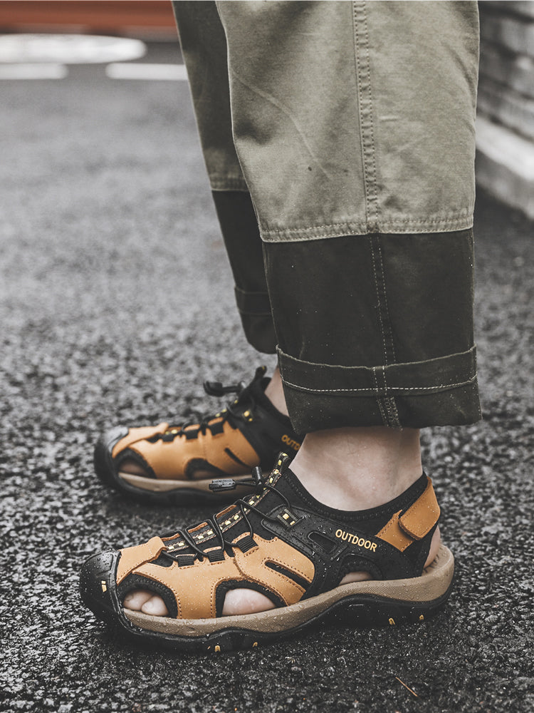 Men Summer Fashion Outdoor Leather Sandals Newgew Shoes