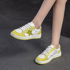 Women Fashion Leather Breathable Casual Skate Sneakers Newgew Shoes