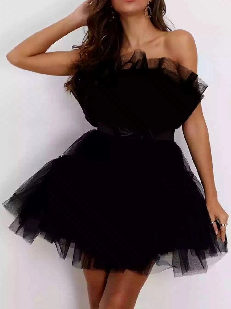 Mesh Bow Tulle Dress Newgew Dresses