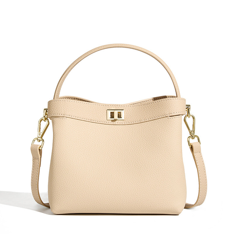 Women Minimalist Fashion Leather Bucket Bag Newgew Shoes