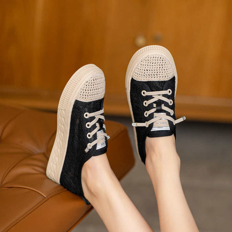 Women Hollow Mesh Summer Flat Casual Shoes Newgew Shoes