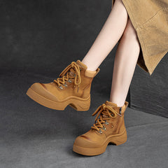 Women Casual Furred Warm Platform Ankle Boots Newgew Shoes