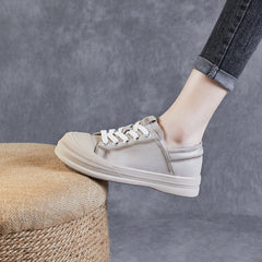 Women Minimalist Fashion Leather Flat Casual Shoes Newgew Shoes
