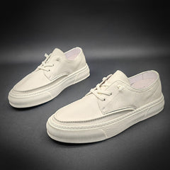 Men Leather Casual Fashion White Sneakers Newgew Shoes