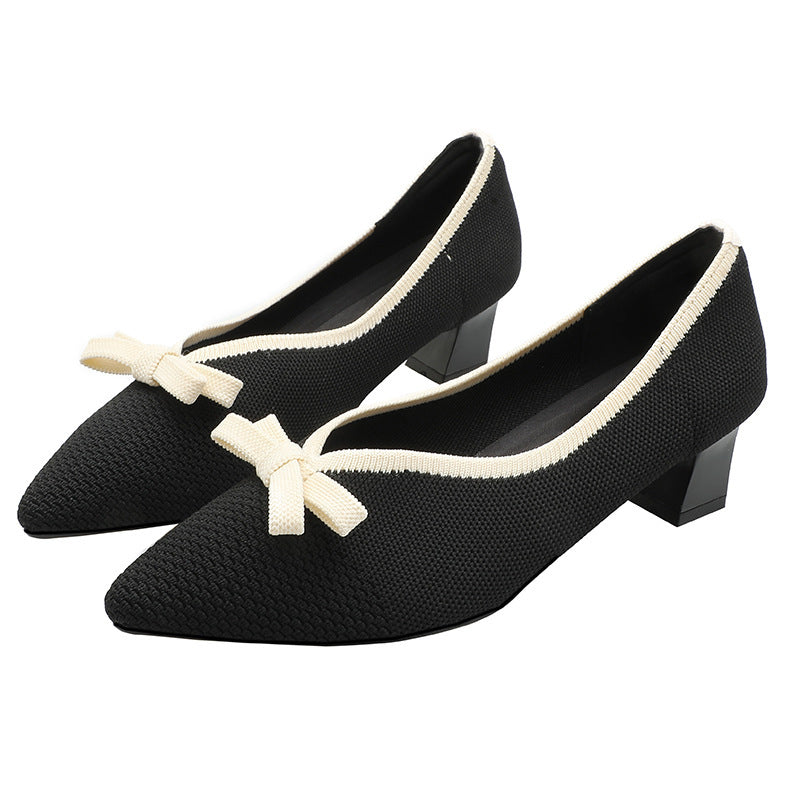 Bow Tie Versatile Commuting High Heels Newgew
