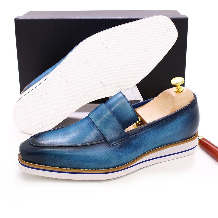 Men Casual Leather Flat Retro Loafers Newgew Shoes