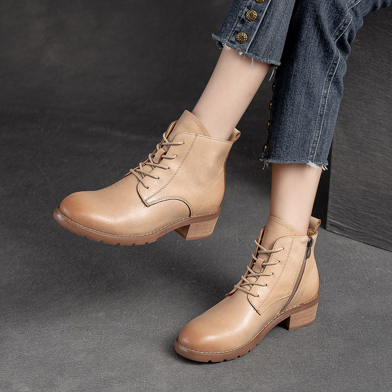 Women Classic Minimalist Chunky Heel Ankle Boots Newgew Shoes