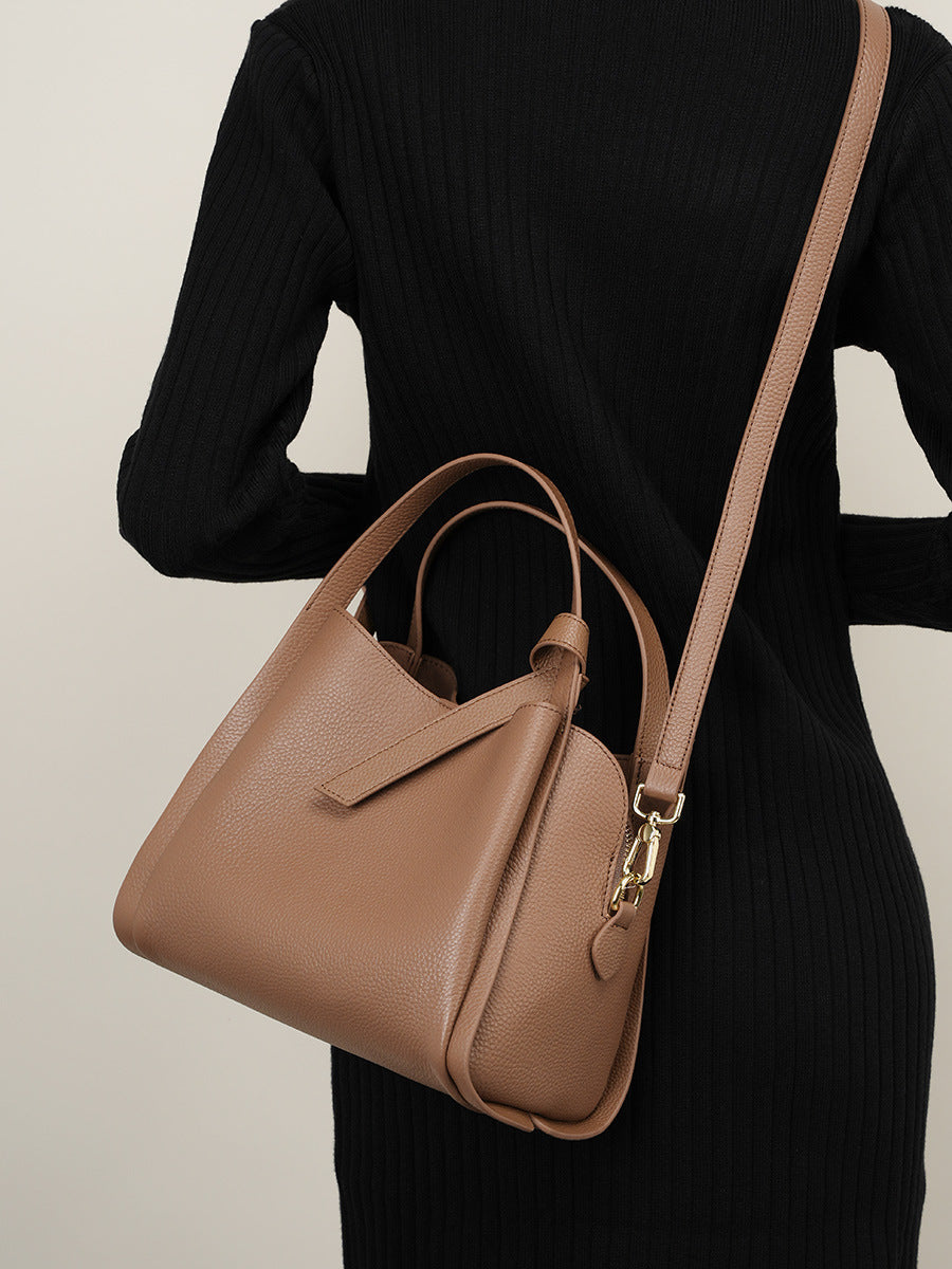 Women Fashion Soft Cowhide Bucket Shoulder Bag Newgew Shoes
