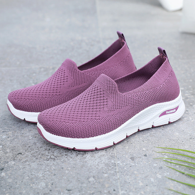 Women's Old Cloth Slip-on Mother Flat Canvas Shoes Newgew