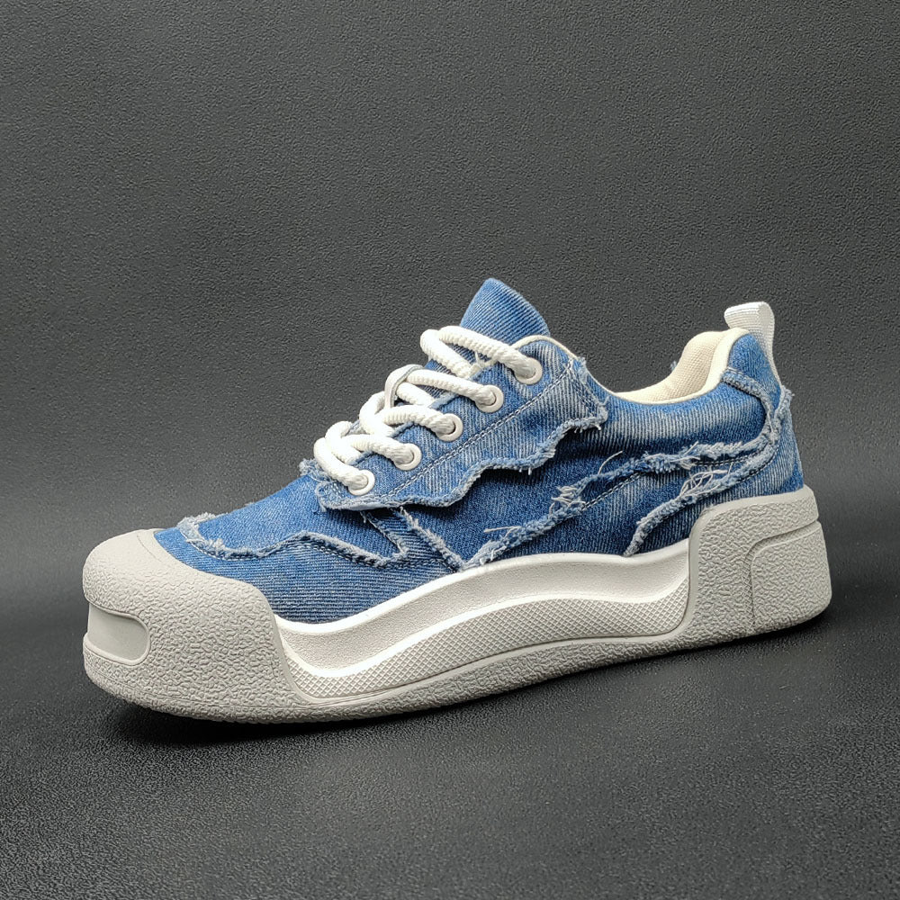 Men Fashion Patchwork Denim Canvas Casual Shoes Newgew Shoes