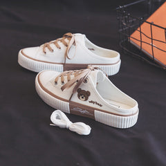 Women's Summer Bear Korean Style Breathable Canvas Shoes Newgew