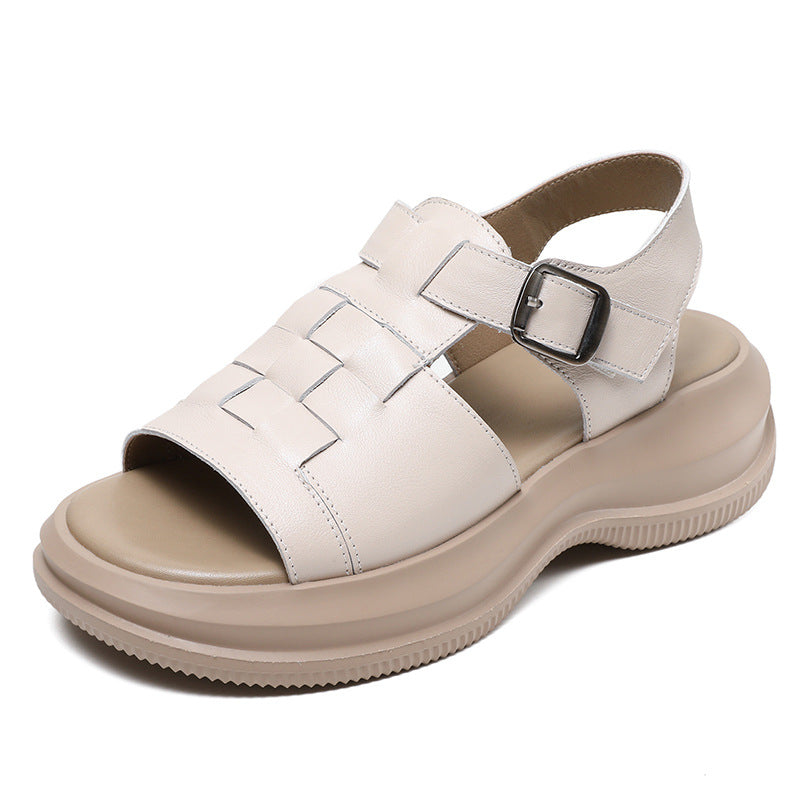 Women Minimalist Soft Leather Casual Sandals Newgew Shoes