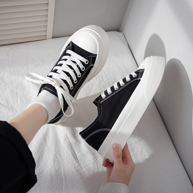 Women's Platform Height Increasing Trendy Big Canvas Shoes Newgew