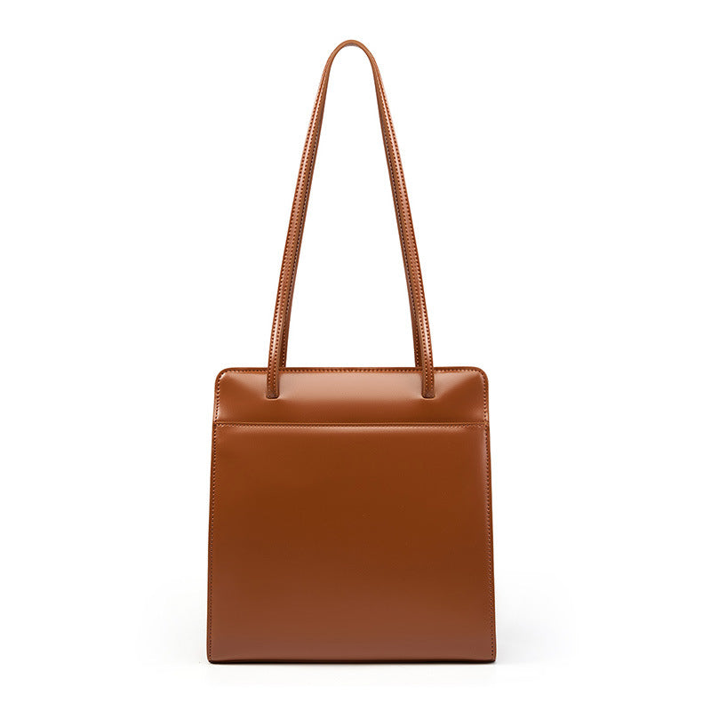 Women Minimalist Retro Leather Shoulder Tote Bag Newgew Shoes