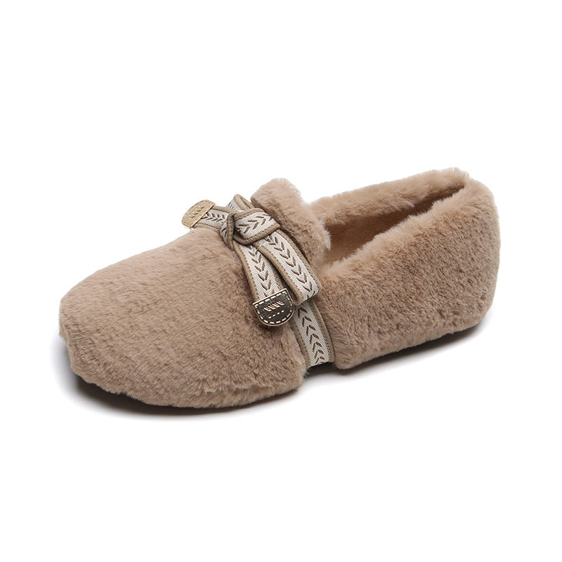 Women Soft Flat Winter Casual Fur Shoes Newgew Shoes