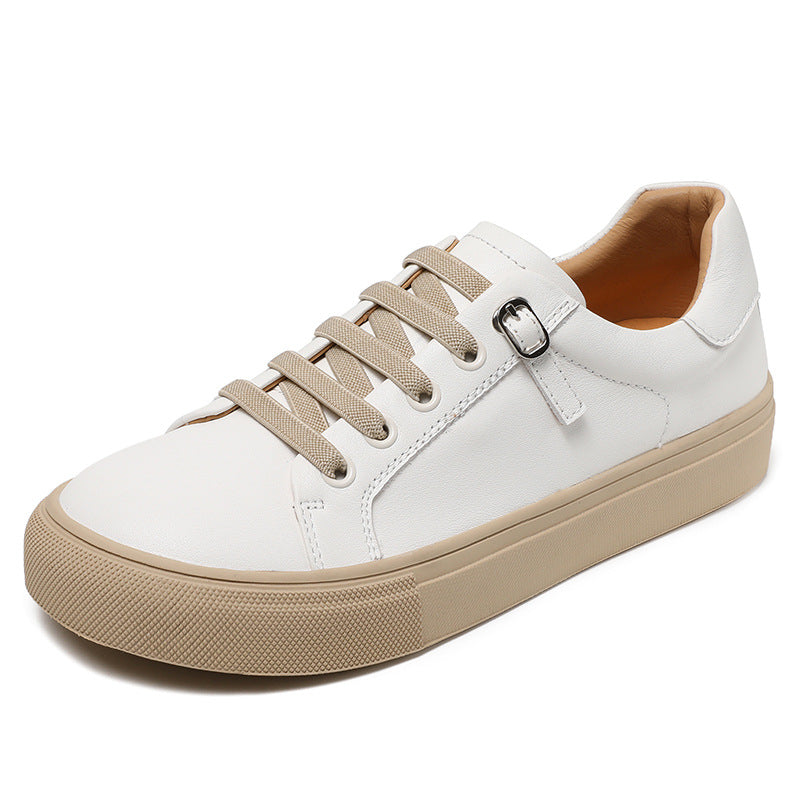 Women Minimalist Fashion Leather Flat Casual Shoes Newgew Shoes