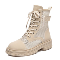 Summer Mesh Breathable Zipper Women's Boots - Grey Newgew