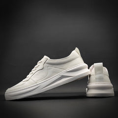 Men New Trend Fashion Leather Casual White Sneakers Newgew Shoes