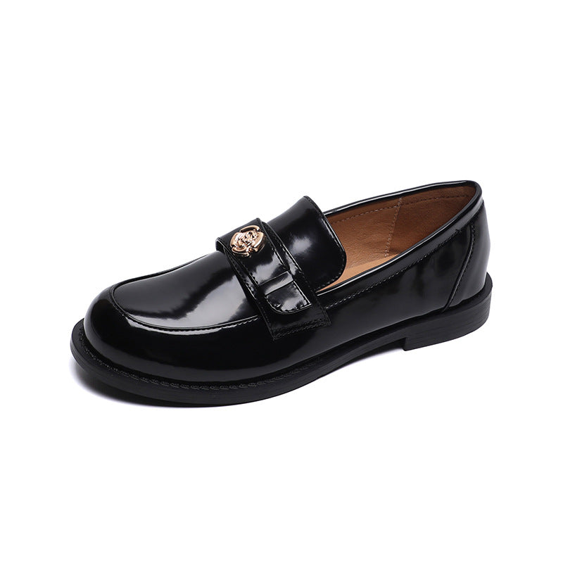 Women Minimalist Glossy Leather Casual Soft Flat Loafers Newgew Shoes