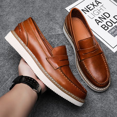 Men Retro Breathable Cowhide Business Oxford Shoes Newgew Shoes
