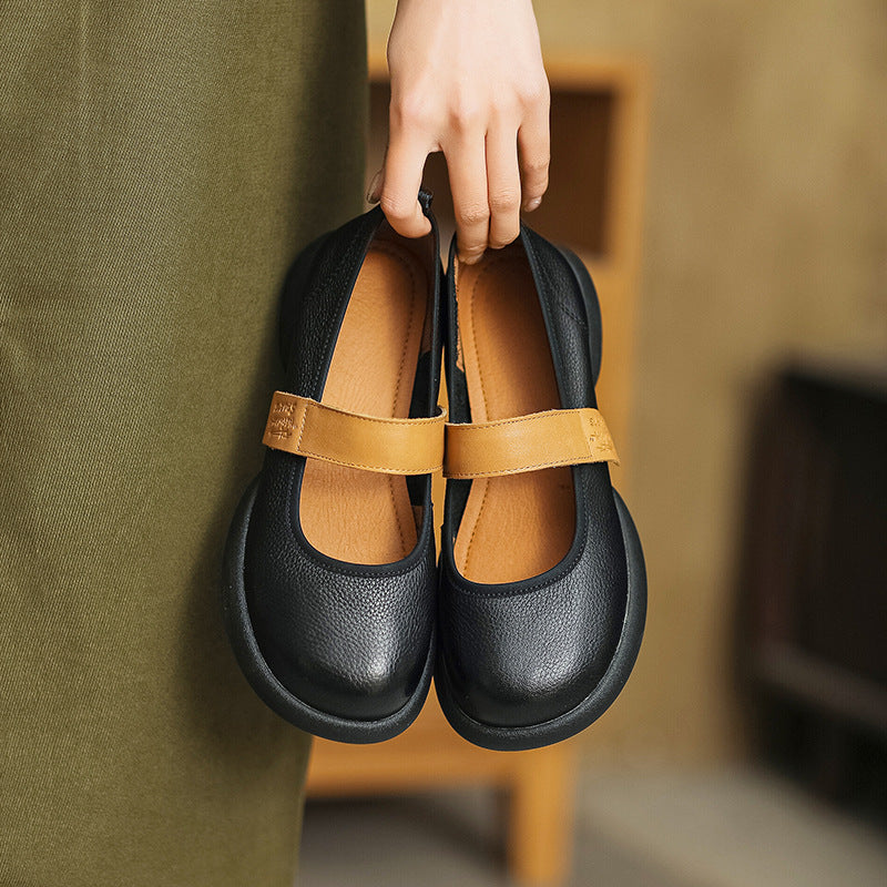 Women Casual Retro Soft Leather Flats Newgew Shoes