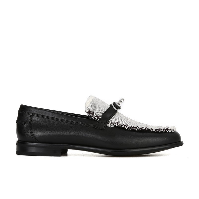 Metal buckle fringe color matching leather shoes NewGew