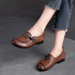 Women Flat Soft Leather Retro Casual Shoes Newgew Shoes