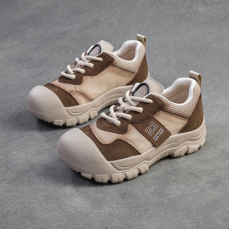 Women Color Matching Retro Casual Shoes Newgew Shoes